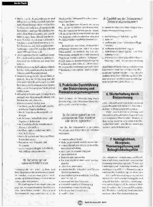 Vorschauseite 3: Das Prinzip der Distanzierung als effizientes und ökologisches Instrument zur Verhütung von Infektionen