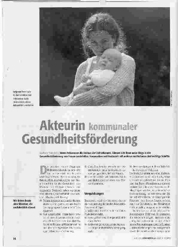 Vorschauseite 1: Akteurin kommunaler Gesundheitsförderung