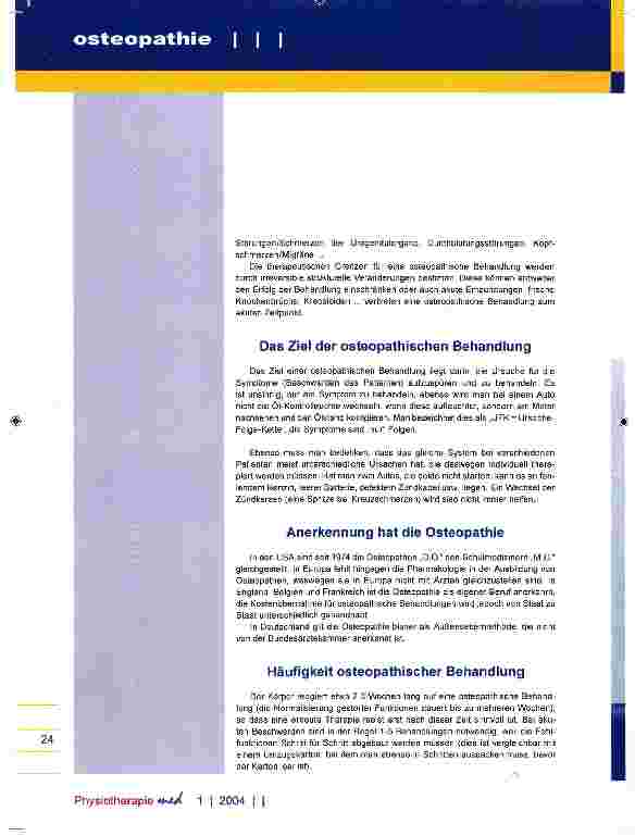 Vorschauseite 2: Osteopathie Teil I Eine Einführung