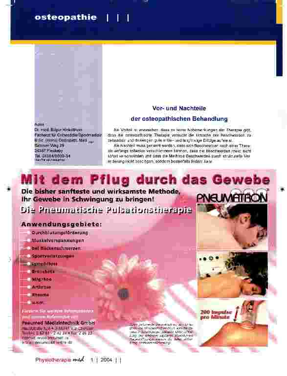 Vorschauseite 4: Osteopathie Teil I Eine Einführung