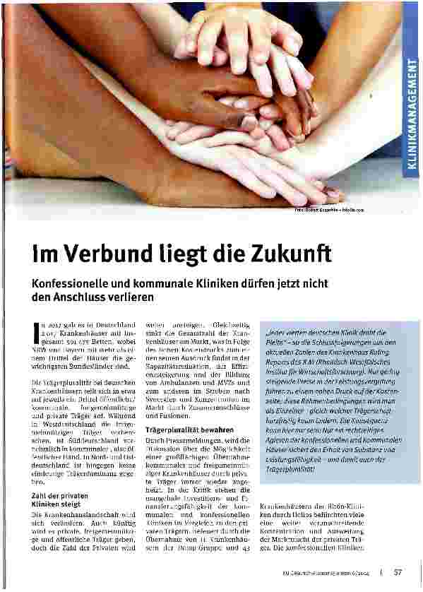 Vorschauseite 1: Im Verbund liegt die Zukunft