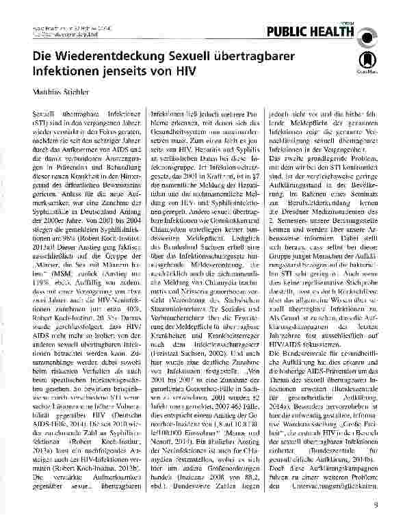 Vorschauseite 1: Die Wiederentdeckung Sexuell übertragbarer Infektionen jenseits von HIV