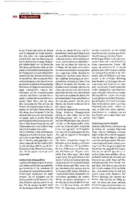 Vorschauseite 4: Transition - Wie Jugendliche mit Cystischer Fibröse und ihre Eltern den Übertritt von der Kinderin die Erwachsenenmedizin erleben