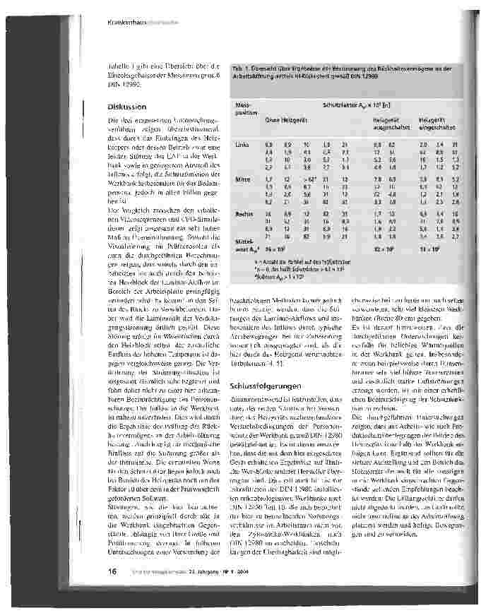 Vorschauseite 4: Einfluss eines Heizgeräts auf die Strömungsverhältnisse einer Zytostatika-Werkbank