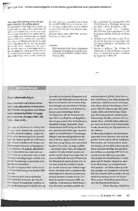 Vorschauseite 5: Einfluss eines Heizgeräts auf die Strömungsverhältnisse einer Zytostatika-Werkbank