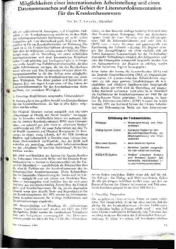 Vorschauseite 1: Möglichkeiten einer internationalen Arbeitsteilung und eines Datenaustausches auf dem Gebiet der Literarturdokumentation für das. .. .. ..