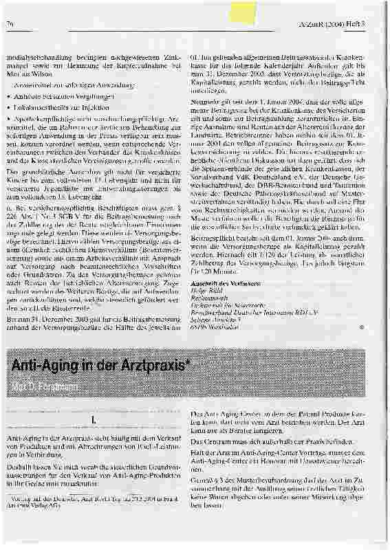 Vorschauseite 5: Gesundheitsreform nach dem 1. Quartal