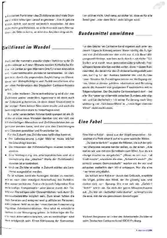 Vorschauseite 5: Quo vadis Zivildienst? Perspektiven für Freiwilligkeitsdienste in Deutschland