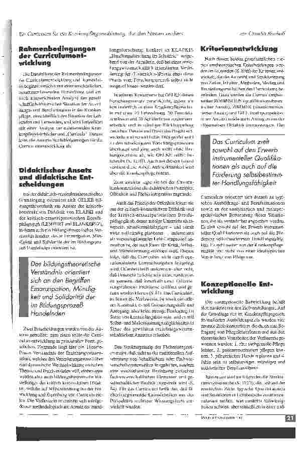 Vorschauseite 2: Ein Curriculum für die Krankenpflegeausbildung, das den Namen verdient