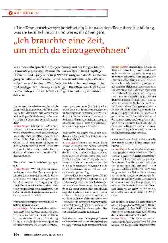 Vorschauseite 1: Ich brauchte eine Zeit, um mich da einzugewöhnen