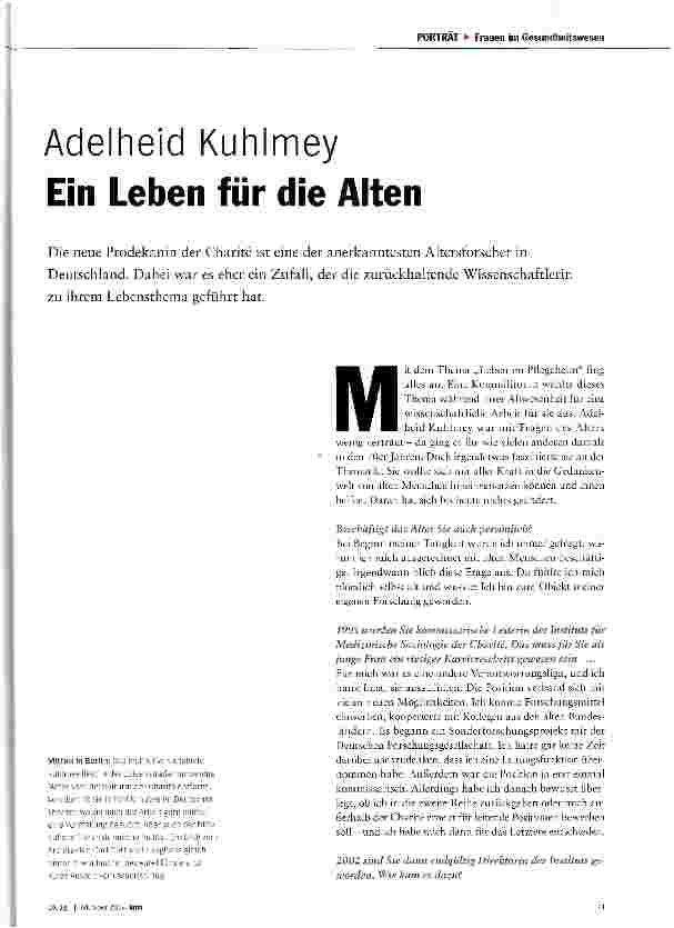 Vorschauseite 2: Adelheid Kuhlmey Ein Leben für die Alten