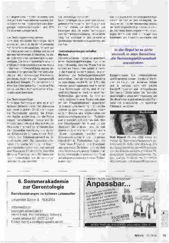 Vorschauseite 3: Verschiedene Strategien sind möglichTechnologien in der Pflege