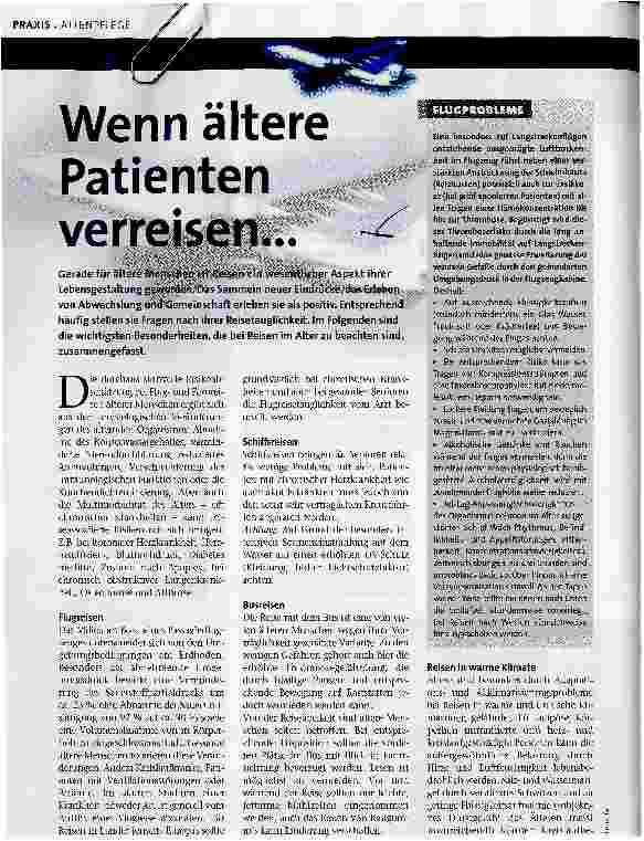Vorschauseite 1: Wenn ältere Patienten verreisen...