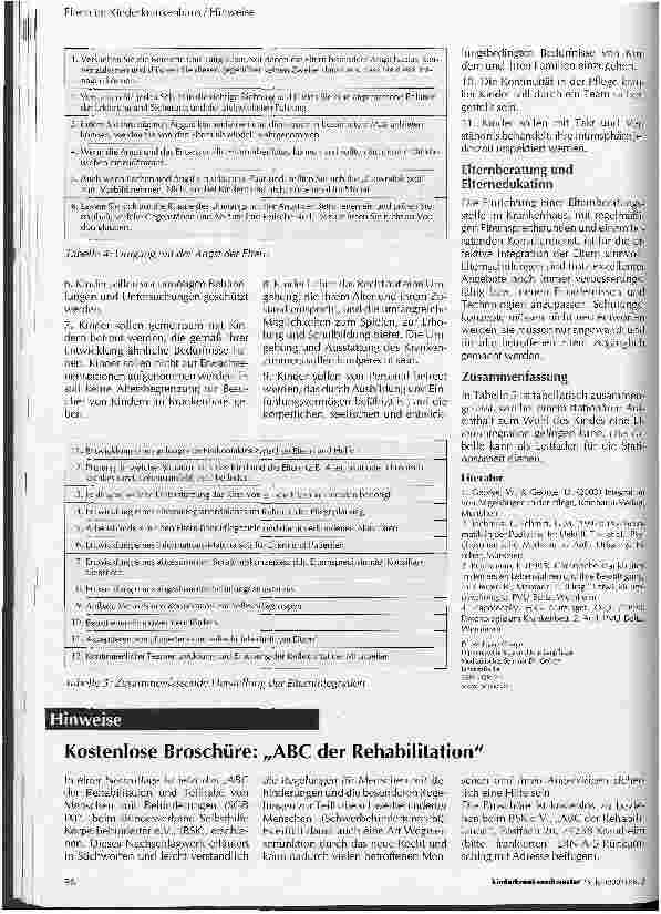 Vorschauseite 6: Anregungen zur Integration von Eltern in der Pädiatrie