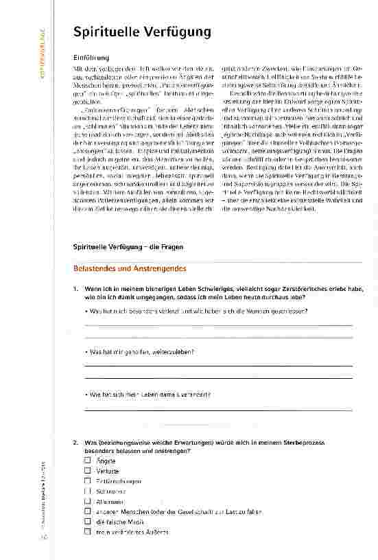 Vorschauseite 1: Spirituelle Verfügung