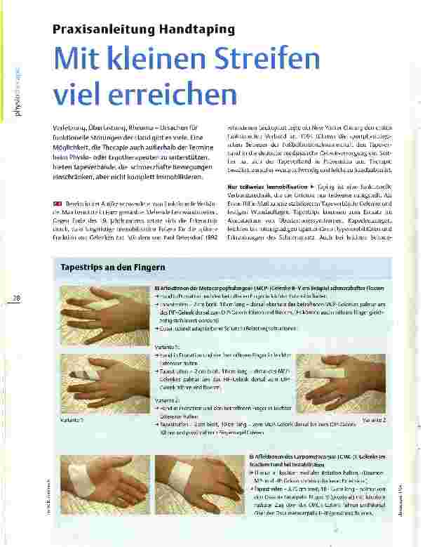 Vorschauseite 1: Praxisanleitung HandtapingMit kleinen Streifen viel erreichen