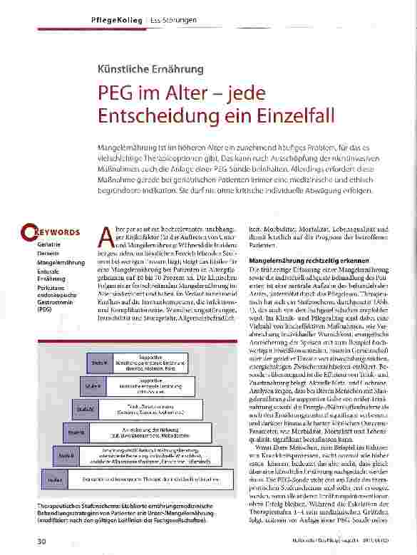 Vorschauseite 1: PEG im Alter-jede Entscheidung ein Einzelfall