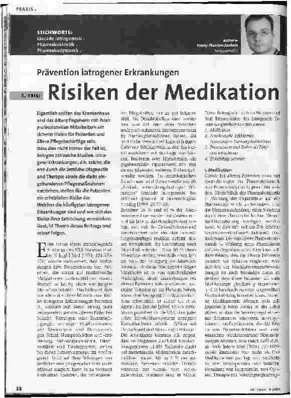 Vorschauseite 1: Risiken der Medikation Prävention iatrogener Erkrankungen, Teil 1