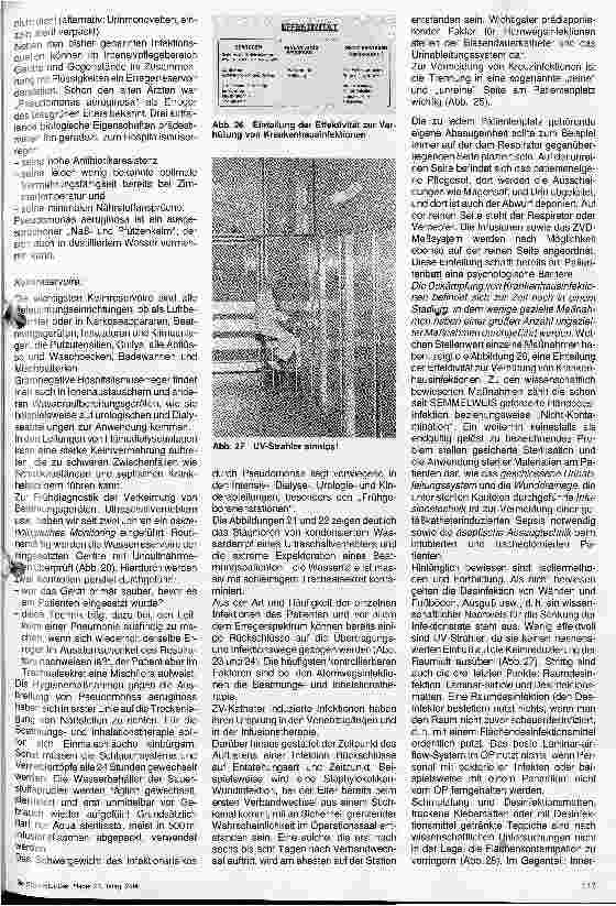 Vorschauseite 6: Grund -und Behandlungspflege in der Intensivmedizin Maßnahmen zur Verhütung von Krankenhausinfektionen (4.Folge)