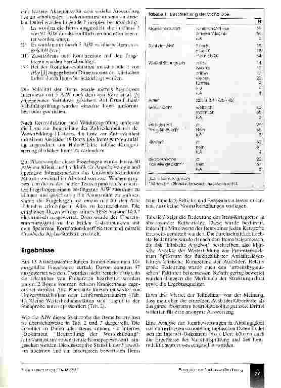 Vorschauseite 3: Beurteilung der Facharztweiterbildung durch Ärzte in Weiterbildung anhand eines validierten Fragebogens