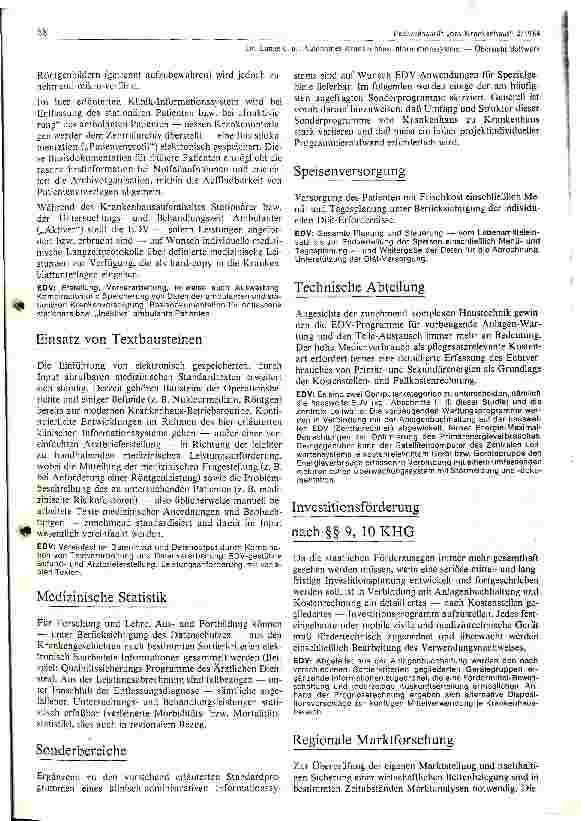 Vorschauseite 3: Autonomes Krankenhaus - Informationssystem Übersicht Software Teil II