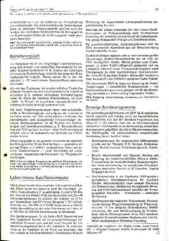 Vorschauseite 4: Autonomes Krankenhaus - Informationssystem Übersicht Software Teil II