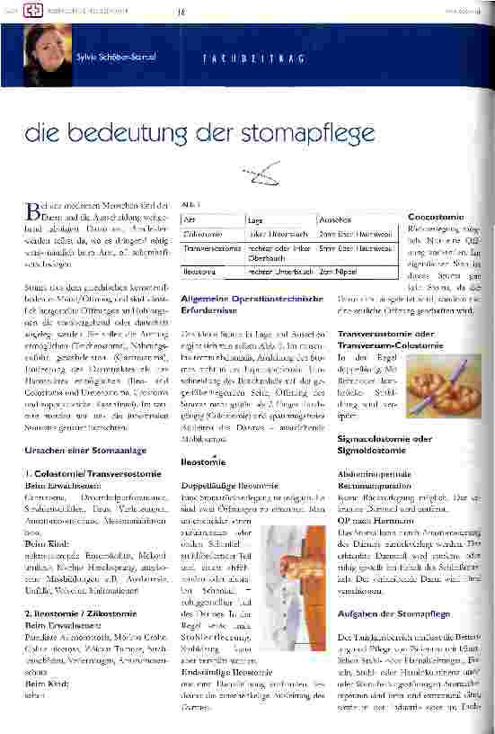 Vorschauseite 1: Die Bedeutung der Stomapflege