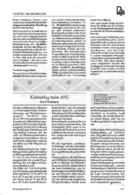 Vorschauseite 2: Haftung und Versicherungsschutz von Sozialstationen, Diakoniestationen, Pflegediensten etc. bei der Nachsorge ambulanter Operationen