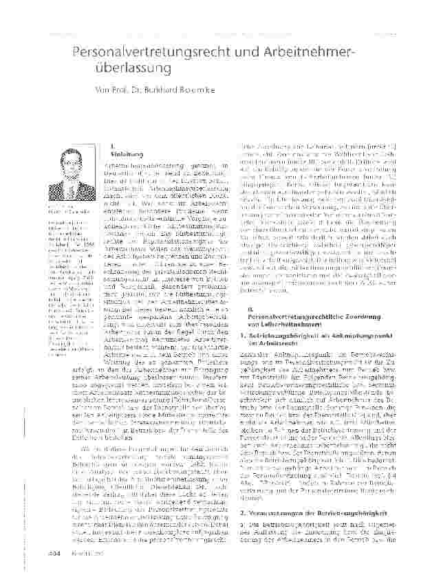 Vorschauseite 1: Personalvertretungsrecht und Arbeitnehmerüberlassung
