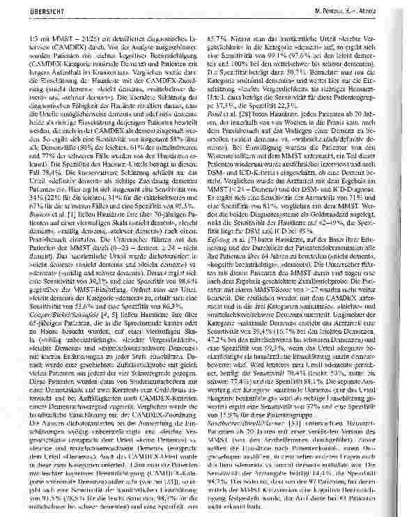 Vorschauseite 4: Das Erkennen von Demenzen in der Hausarztpraxis - eine kritische Übersicht zur Studienlage
