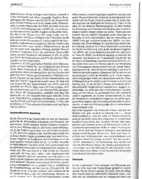 Vorschauseite 6: Das Erkennen von Demenzen in der Hausarztpraxis - eine kritische Übersicht zur Studienlage