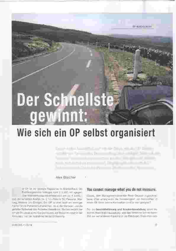 Vorschauseite 1: Der Schnellste gewinnt: Wie sich ein OP selbst organisiert