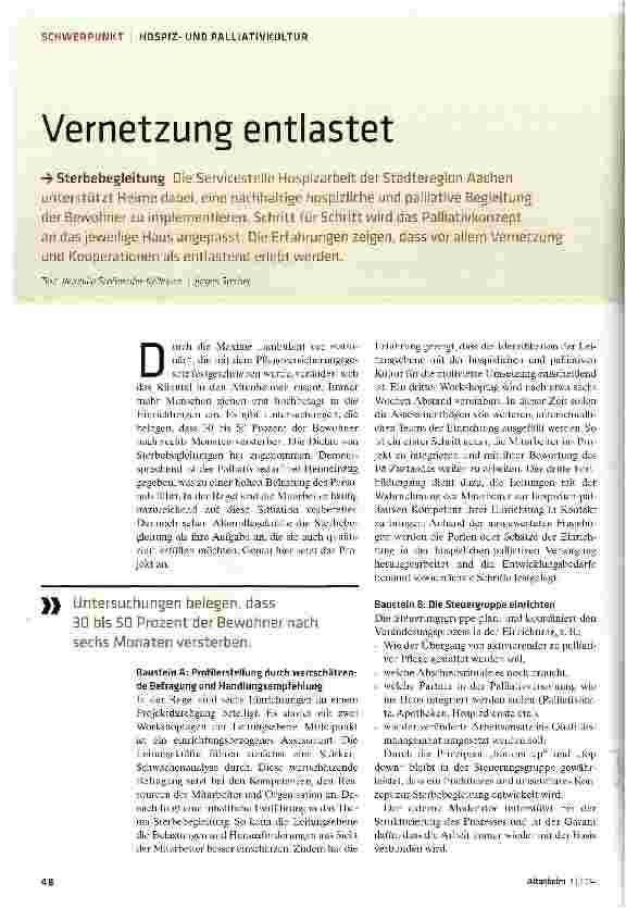 Vorschauseite 1: Vernetzung entlastet
