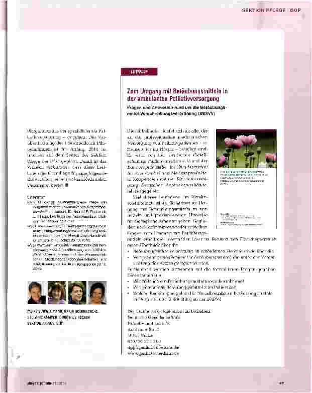 Vorschauseite 2: Überarbeitung der Pflegeleitlinien
