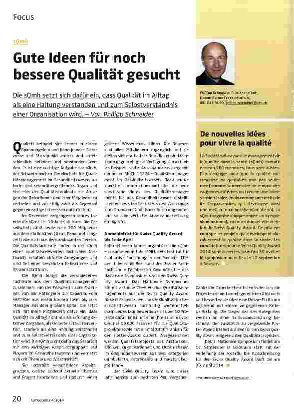 Vorschauseite 1: Gute Ideen für noch bessere Qualität gesucht