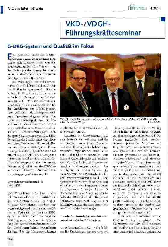 Vorschauseite 1: G-DRG-System und Qualität im Fokus