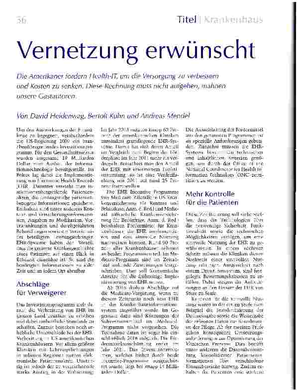 Vorschauseite 1: Vernetzung erwünscht