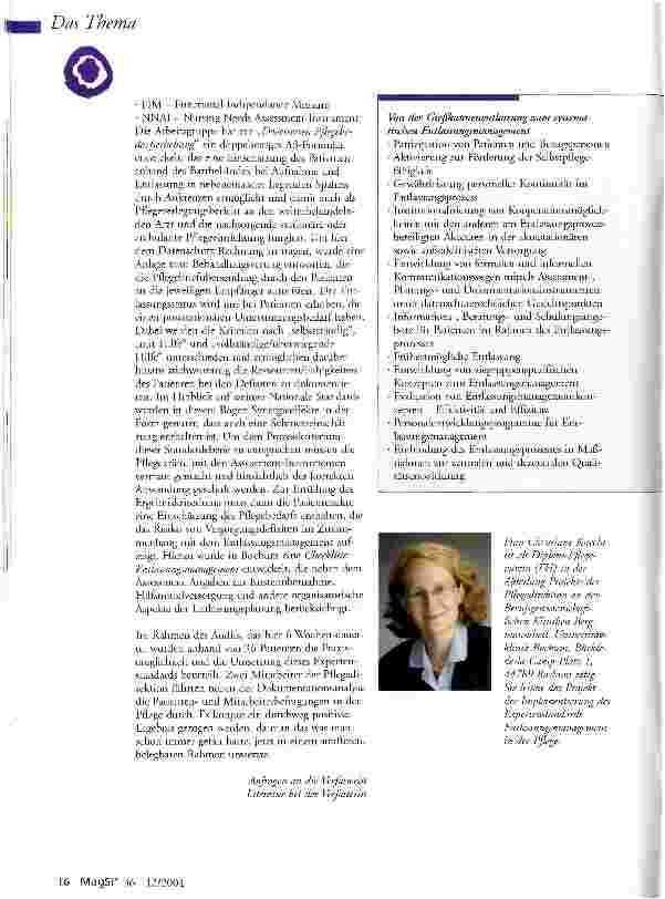 Vorschauseite 2: Entlassungsmanagement in der PflegeUmsetzung des Nationalen Standard