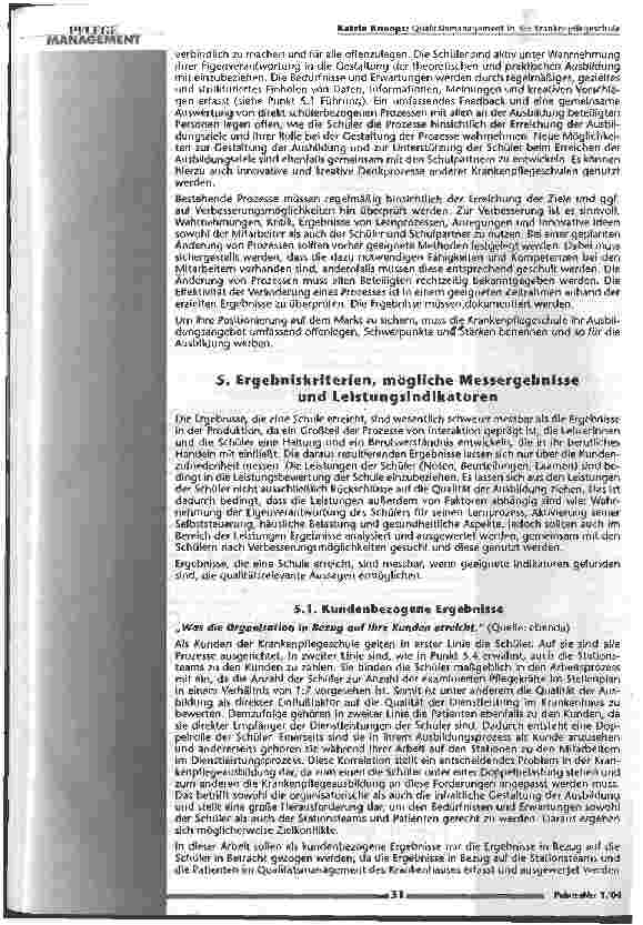 Vorschauseite 5: Qualitätsmanagement in der Krankenpflegeschule