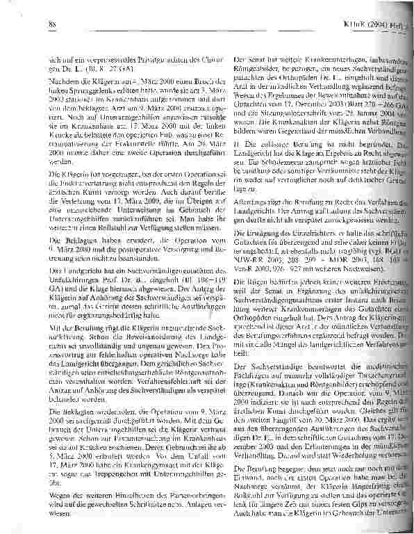 Vorschauseite 2: Schulungspflicht für Pflegepersonal?OLG Koblenz, Urteil vom 12. Februar 2004 - 5 U 235/03