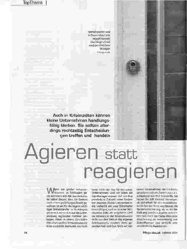 Vorschauseite 1: Agieren statt reagieren