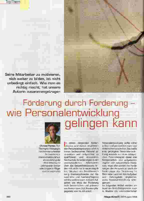 Vorschauseite 1: Förderung durch Forderung - wie Personalentwicklung gelingen kann