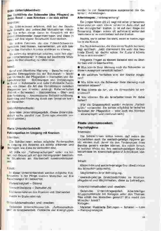 Vorschauseite 5: Patientzentrierte Krankenpflege als Unterrichtsfach an der Schwesternhochschule der Diakonie Berlin