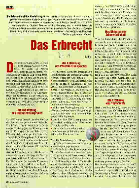 Vorschauseite 1: Das Erbrecht Die Erbschaft und ihre Abwicklung 3. Teil