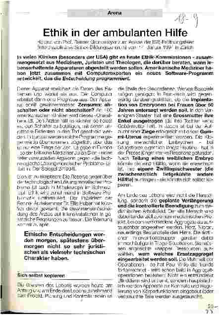 Vorschauseite 1: Ethik in der ambulanten Hife