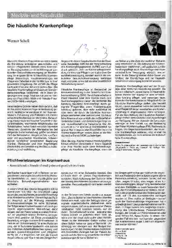Vorschauseite 1: Die häusliche Krankenpflege