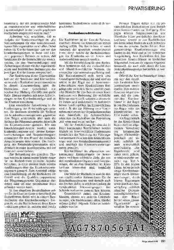 Vorschauseite 2: Privatisierungstendenzen im Gesundheitswesen Eine Herausforderung für das Pflegemanagement