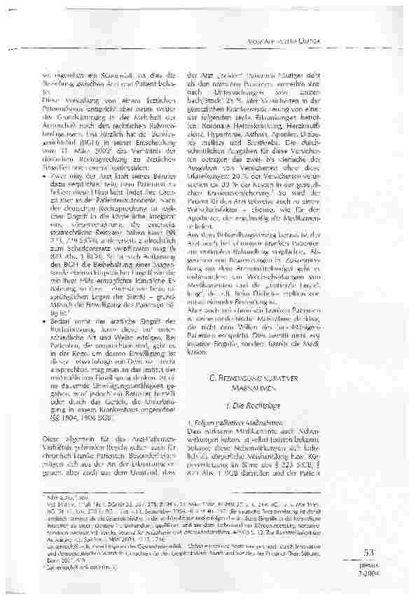 Vorschauseite 2: VOM ALPHA ZUM OMEGA MÖGLICHKEITEN UND GRENZEN ÄRZTLICHER BEHANDLUNG VON PATIENTEN IM ENDSTADIUM CHRONISCHER ERKRANKUNGENAUS DER SICHT DES JURISTEN