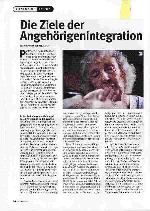 Vorschauseite 1: Die Ziele der Angehörigenintegration