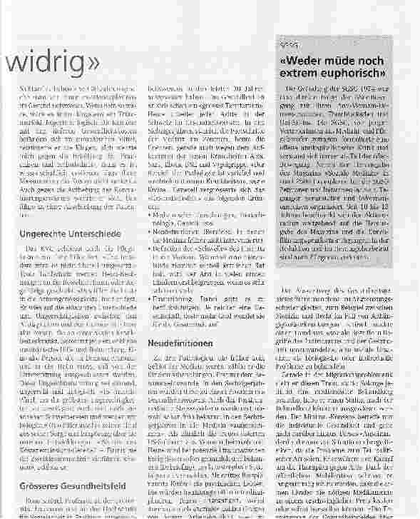 Vorschauseite 2: Rationierung ist verfassungswidrig. Jubiläumstagung 30 Jahre SGSG